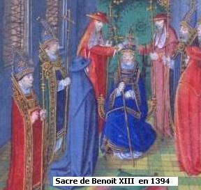 Sacre de Benoit XIII en 1394